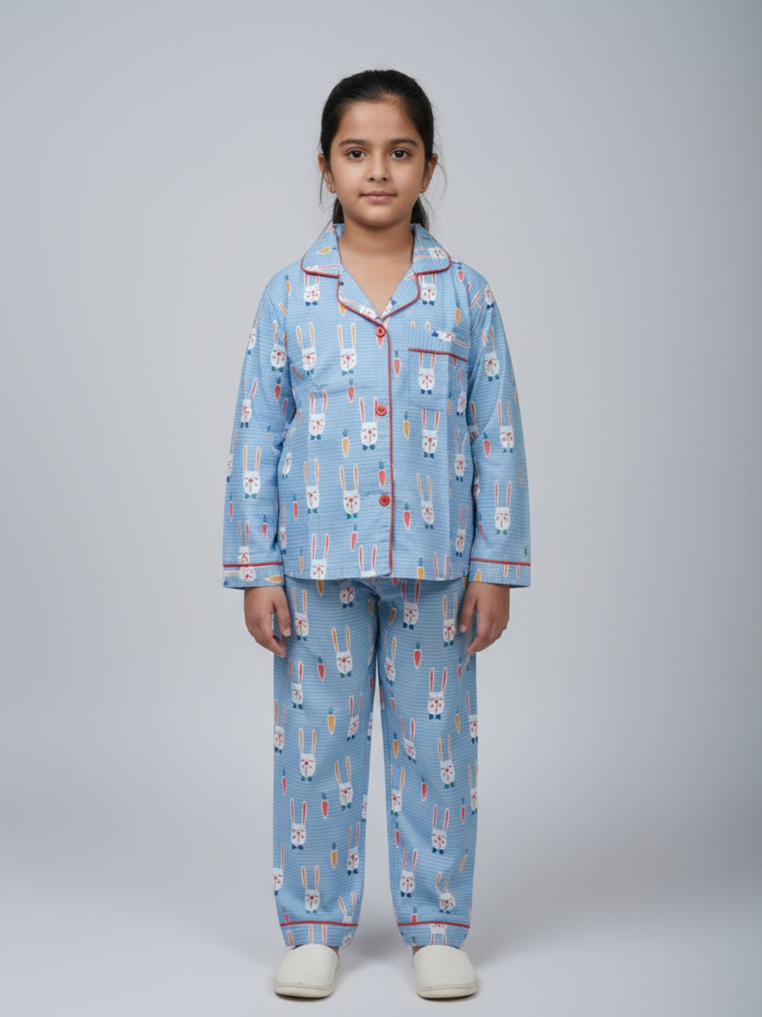 Biglilpeople Unisex Rayon Printed Full Sleeves Night Suit