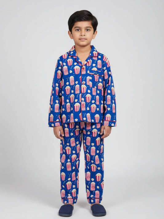 Biglilpeople Unisex Printed Shirt and Pyjama Night Set