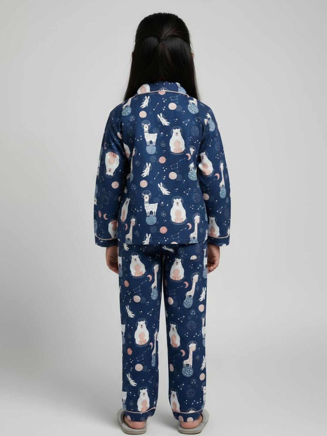 Biglilpeople Unisex Rayon Printed Full Sleeves Night Suit