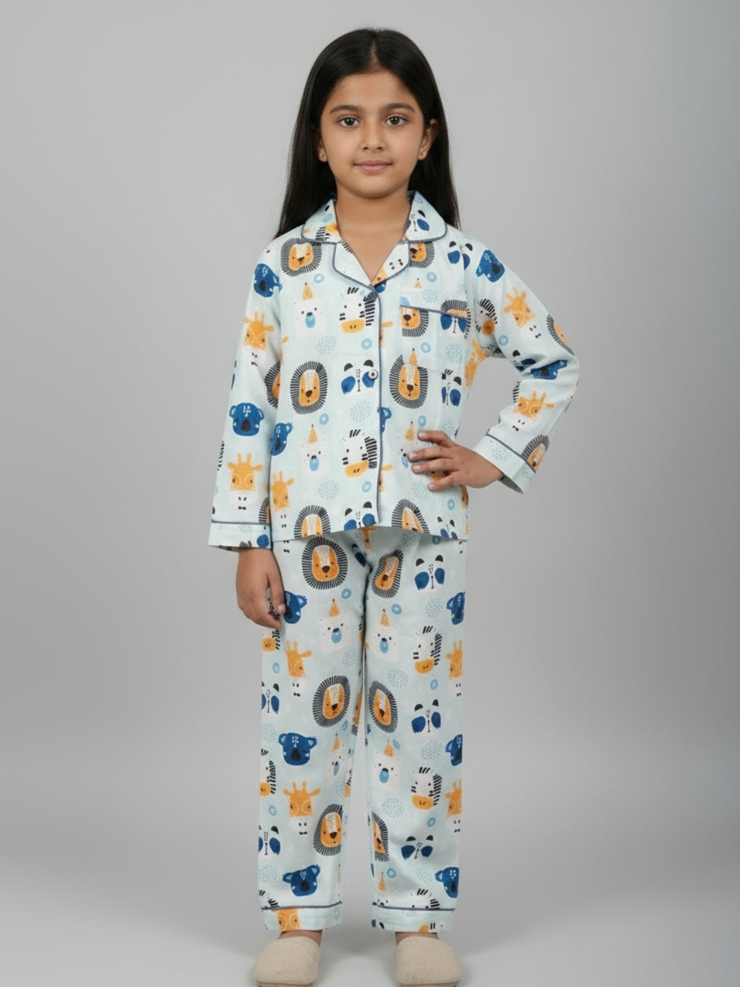 Biglilpeople Unisex Printed Shirt and Pyjama Night Set