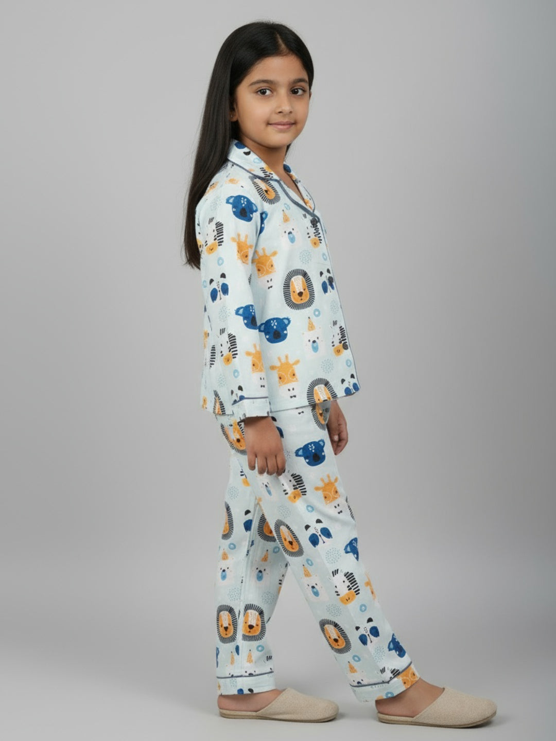 Biglilpeople Unisex Printed Shirt and Pyjama Night Set