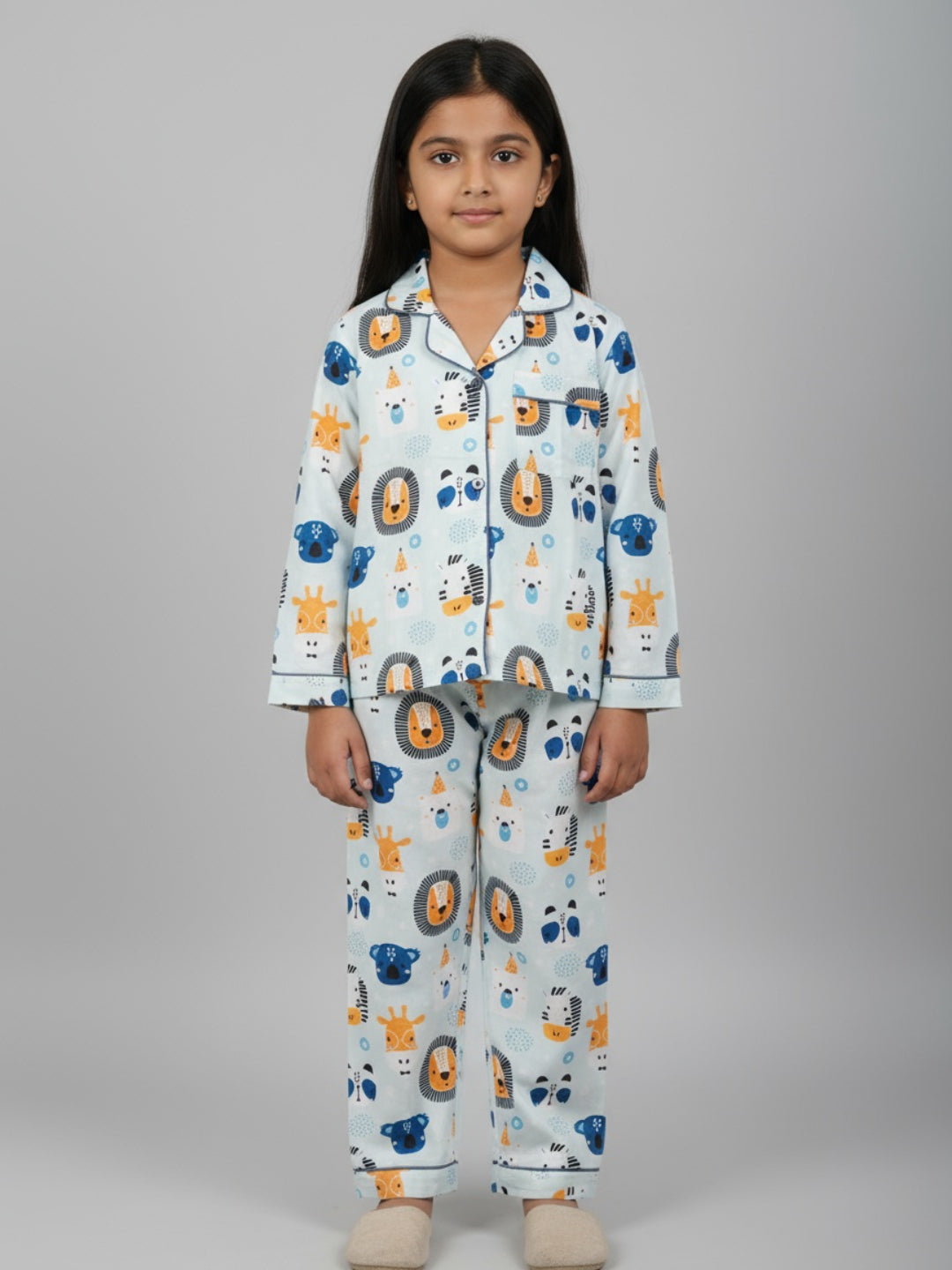 Biglilpeople Unisex Printed Shirt and Pyjama Night Set