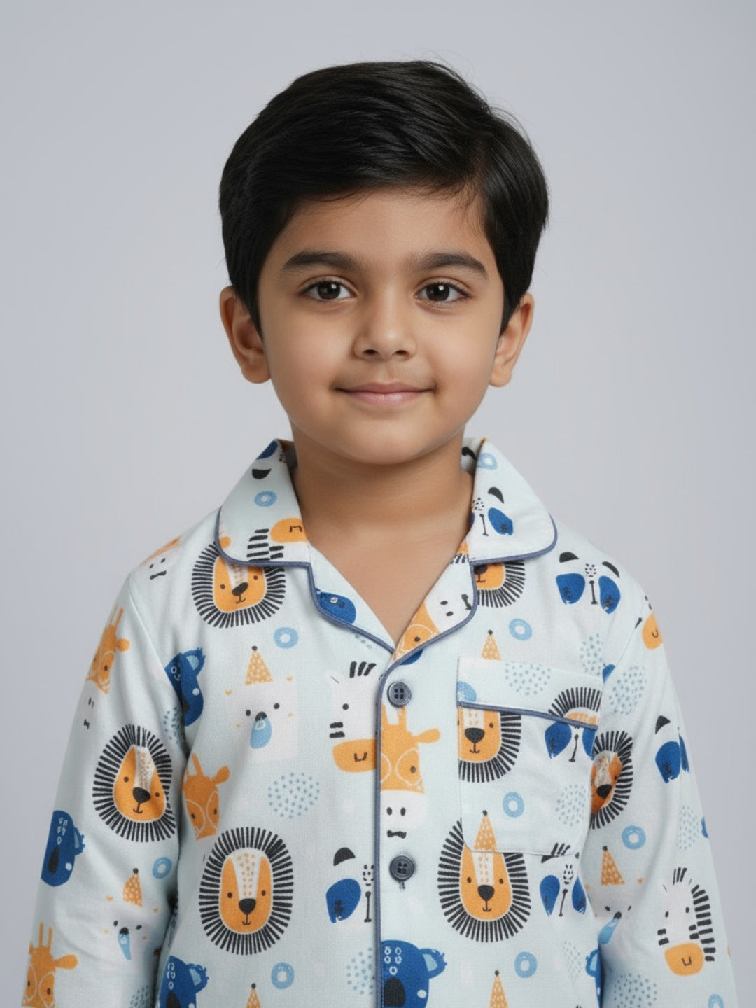 Biglilpeople Unisex Printed Shirt and Pyjama Night Set