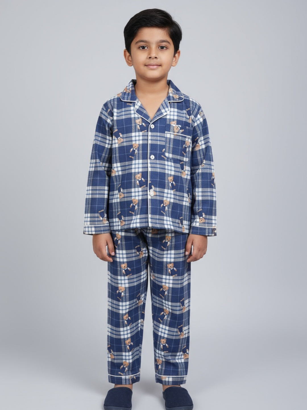 Biglilpeople Unisex Rayon Printed Full Sleeves Night Suit