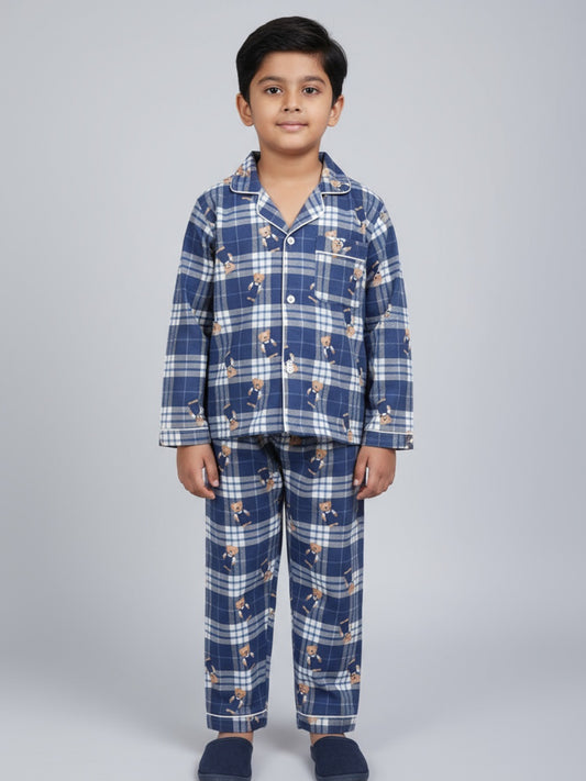 Biglilpeople Unisex Rayon Printed Full Sleeves Night Suit