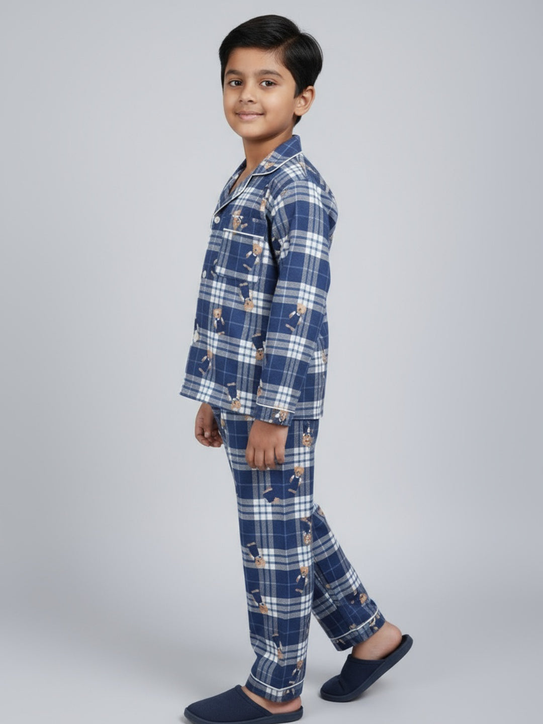 Biglilpeople Unisex Rayon Printed Full Sleeves Night Suit