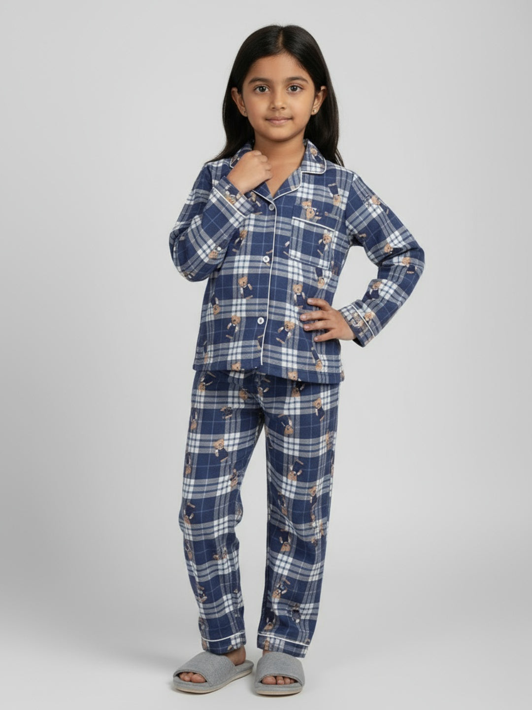 Biglilpeople Unisex Rayon Printed Full Sleeves Night Suit