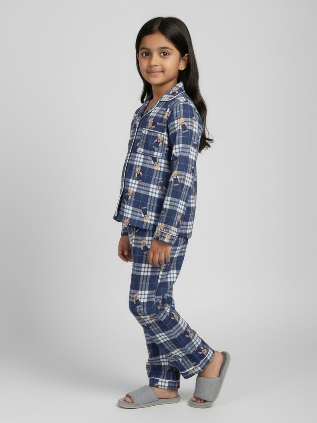 Biglilpeople Unisex Rayon Printed Full Sleeves Night Suit