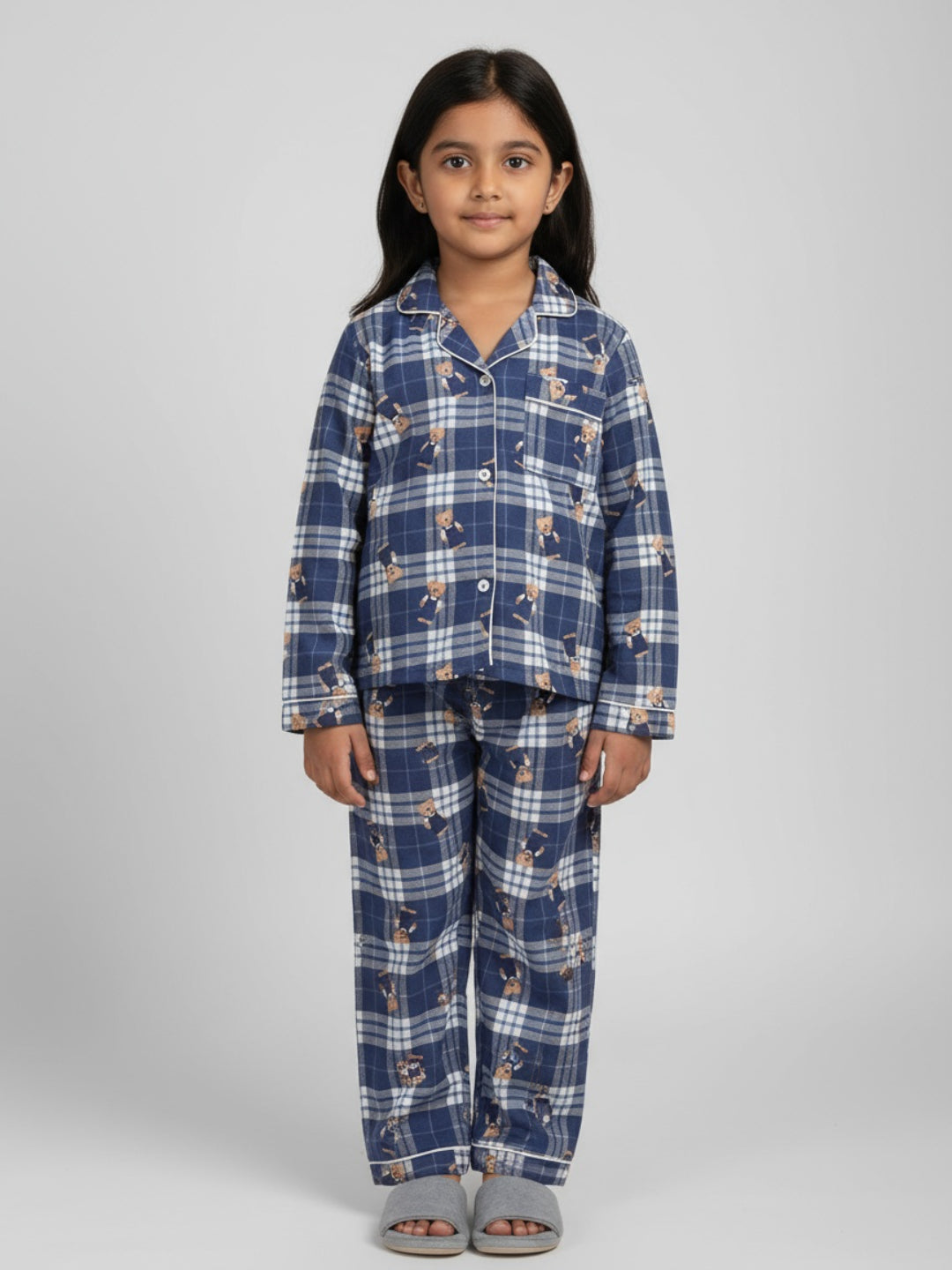 Biglilpeople Unisex Rayon Printed Full Sleeves Night Suit