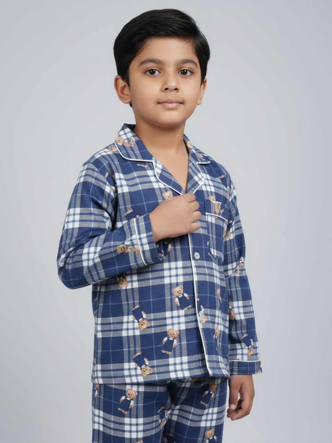 Biglilpeople Unisex Rayon Printed Full Sleeves Night Suit