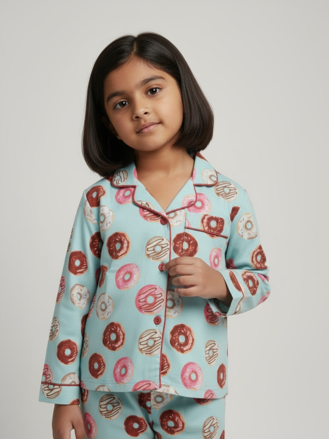 Biglilpeople Unisex Rayon Printed Full Sleeves Night Suit