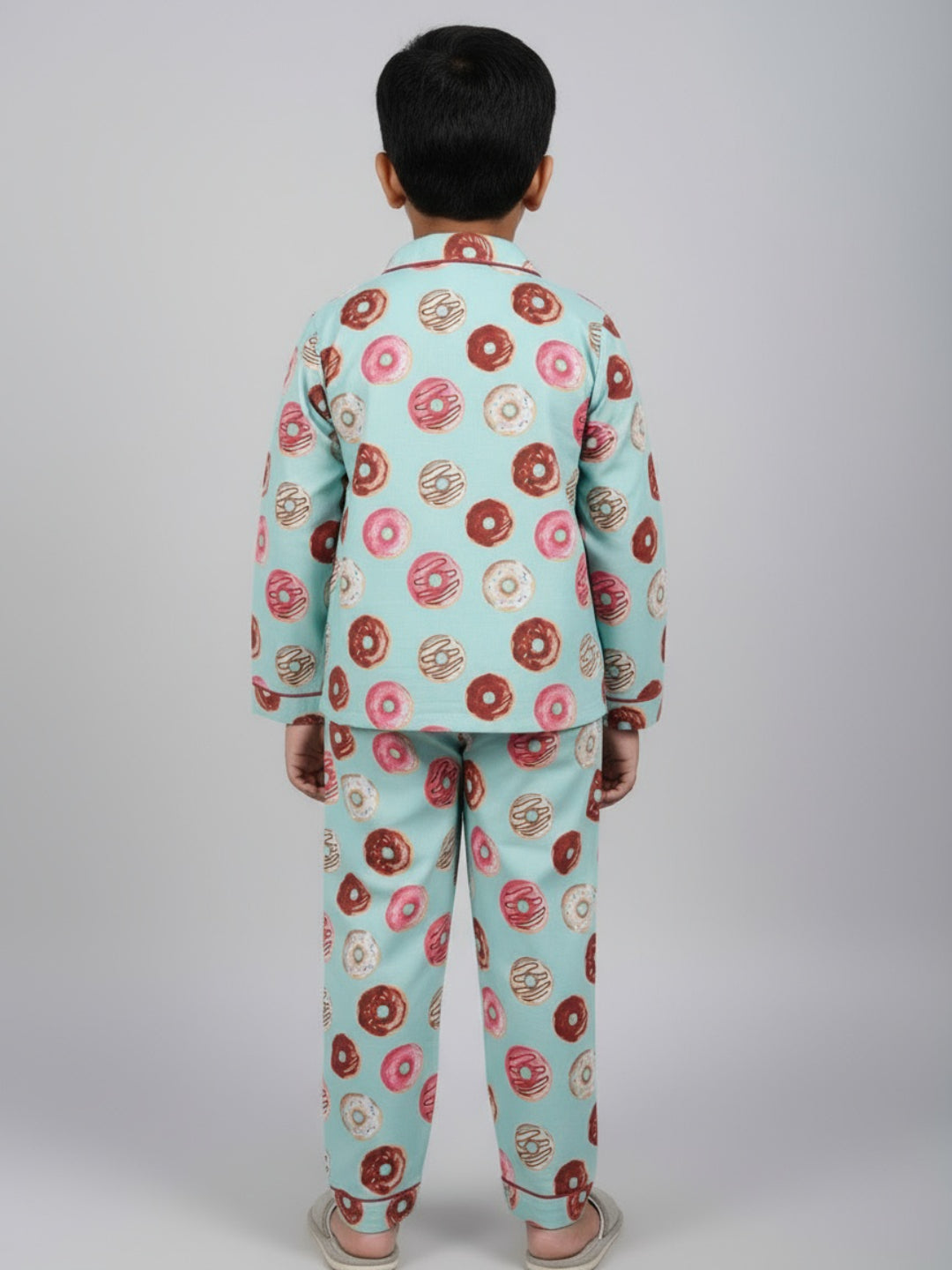 Biglilpeople Unisex Rayon Printed Full Sleeves Night Suit
