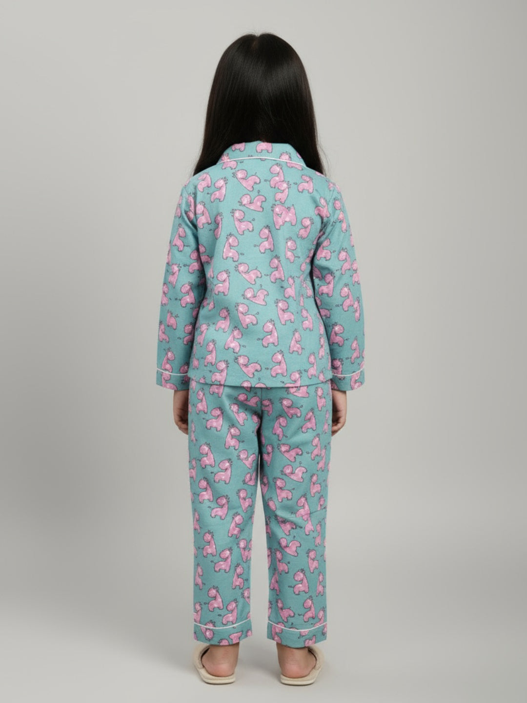 Biglilpeople Girls Printed Shirt and Pyjama Night Set