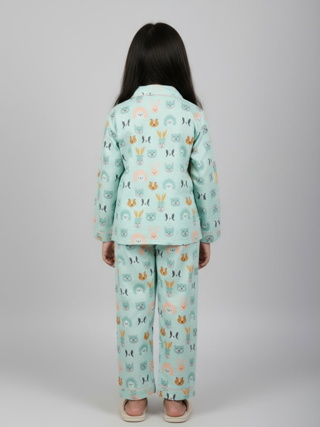 Biglilpeople Unisex Rayon Printed Full Sleeves Night Suit