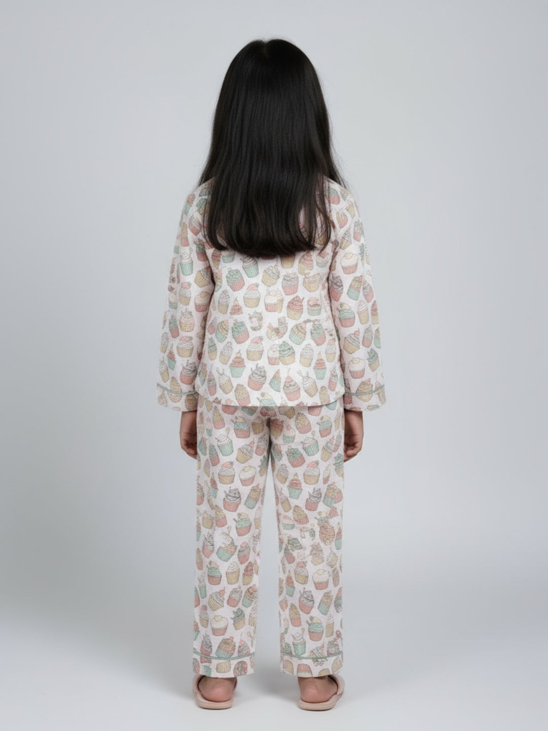 Biglilpeople Girls Rayon Printed Full Sleeves Night Suit