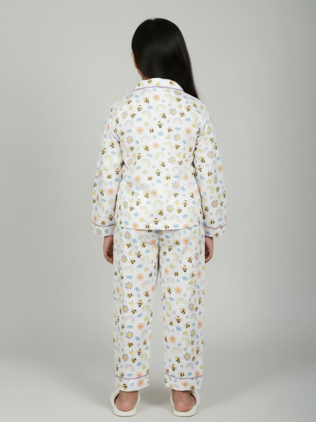 Biglilpeople Unisex Rayon Printed Full Sleeves Night Suit