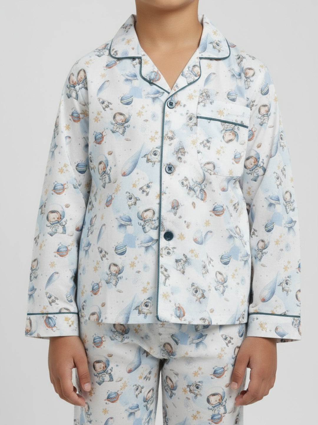 Biglilpeople Boys Rayon Printed Full Sleeves Night Suit