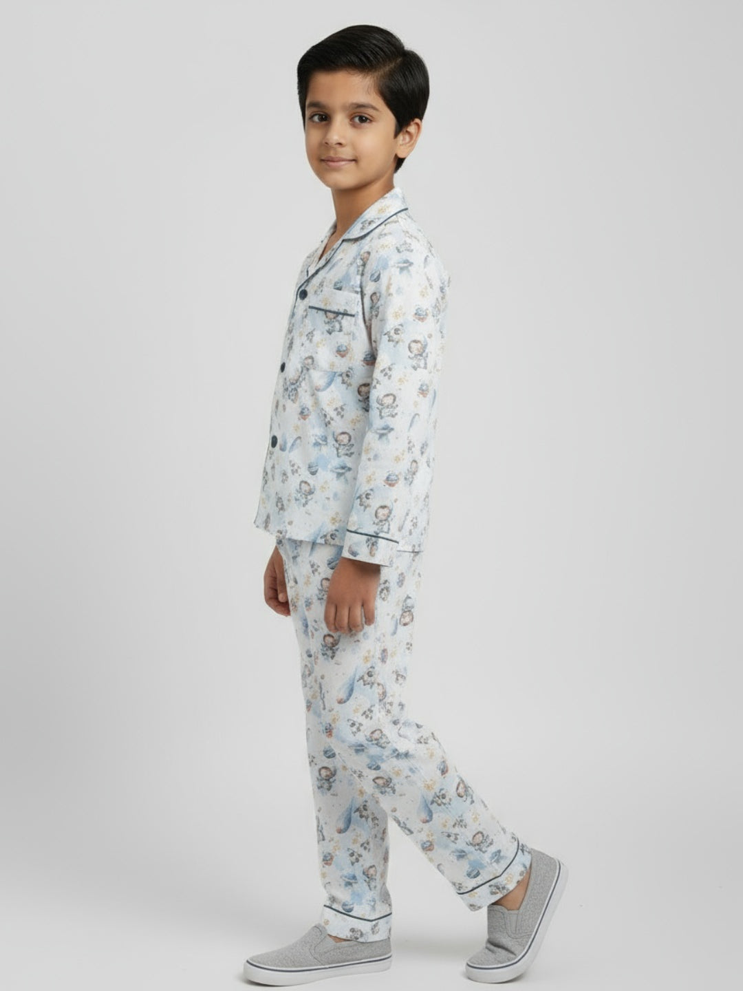 Biglilpeople Boys Rayon Printed Full Sleeves Night Suit