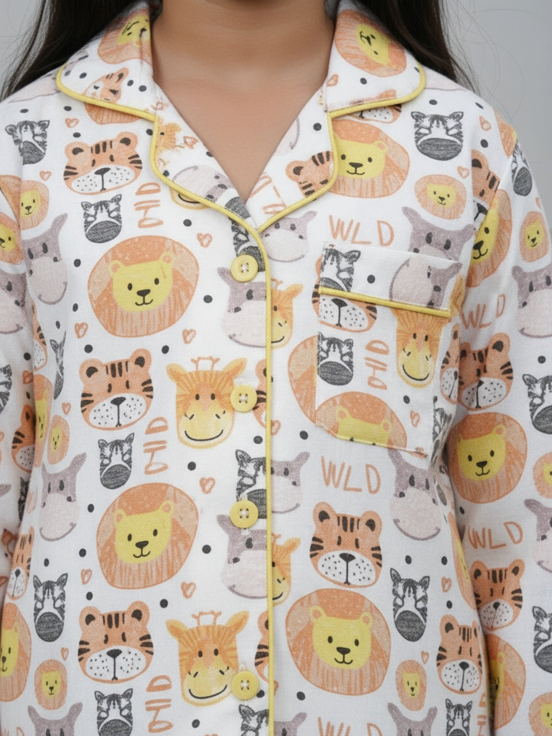 Biglilpeople Unisex Rayon Printed Full Sleeves Night Suit