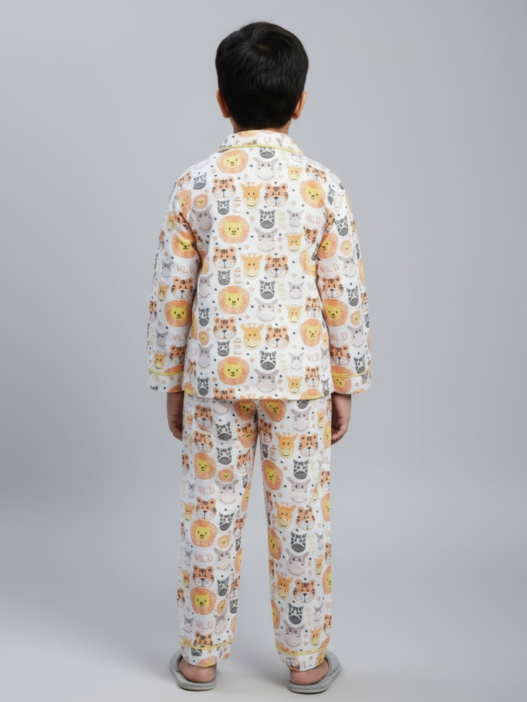 Biglilpeople Unisex Rayon Printed Full Sleeves Night Suit