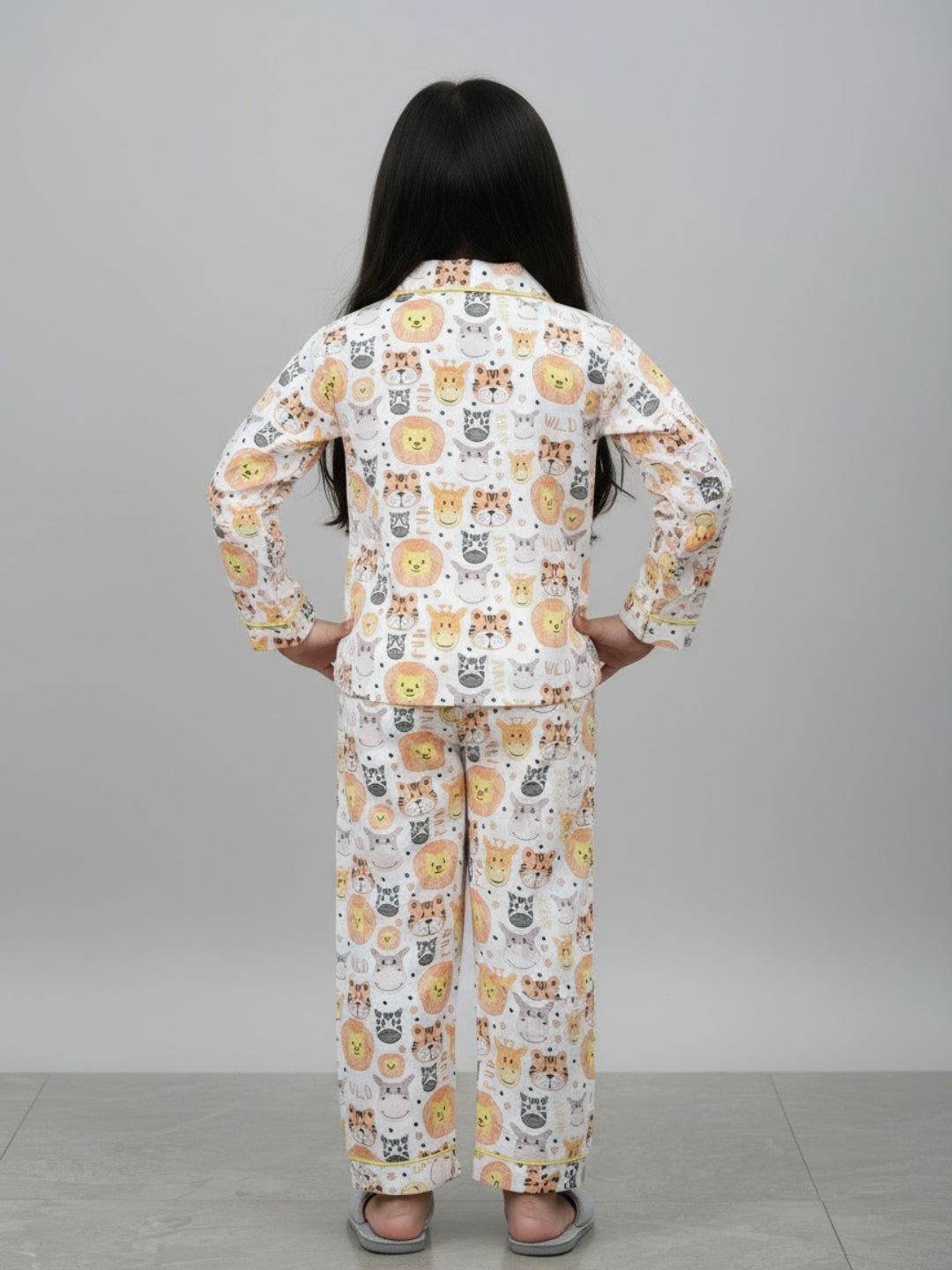 Biglilpeople Unisex Rayon Printed Full Sleeves Night Suit