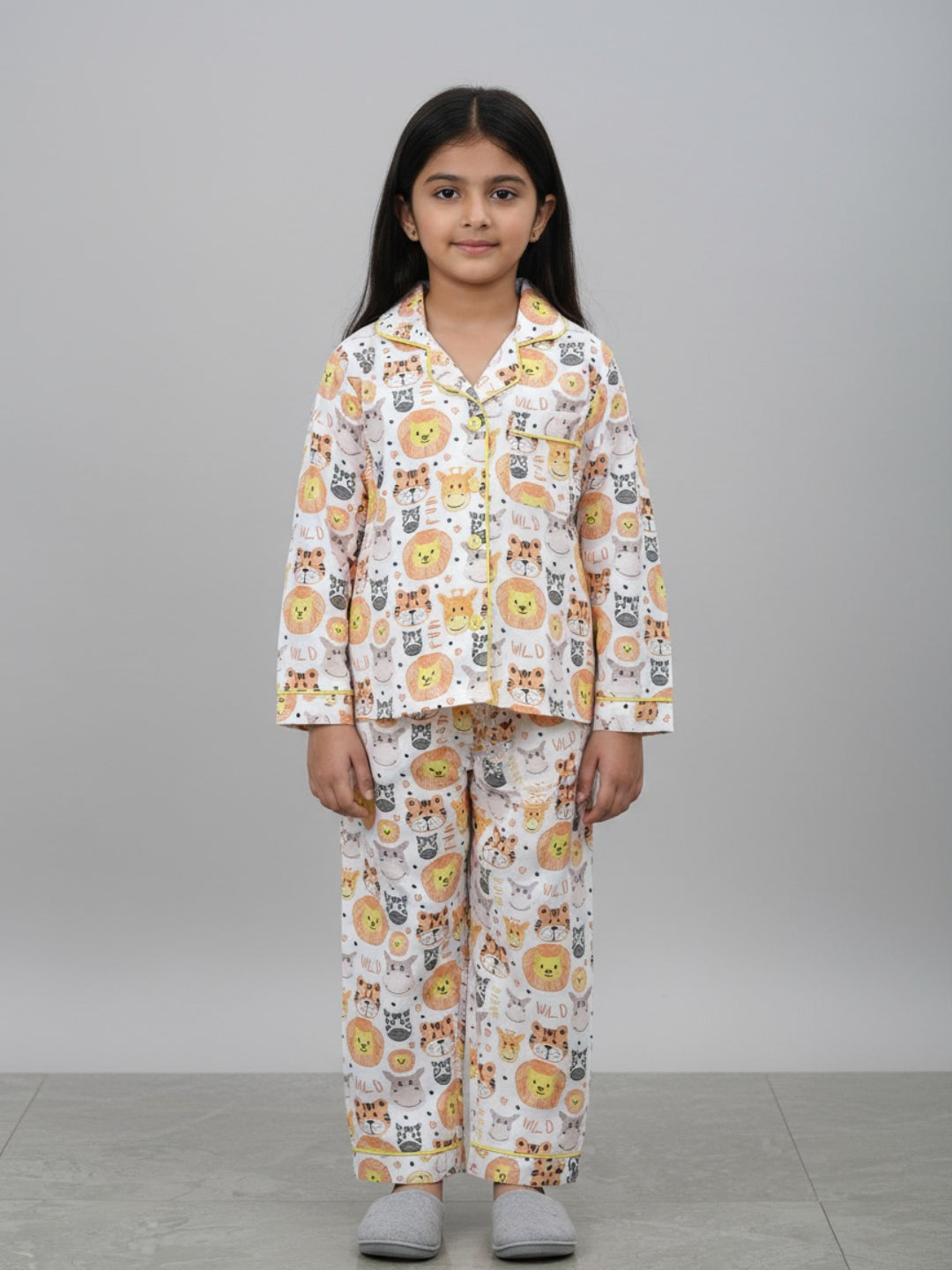 Biglilpeople Unisex Rayon Printed Full Sleeves Night Suit