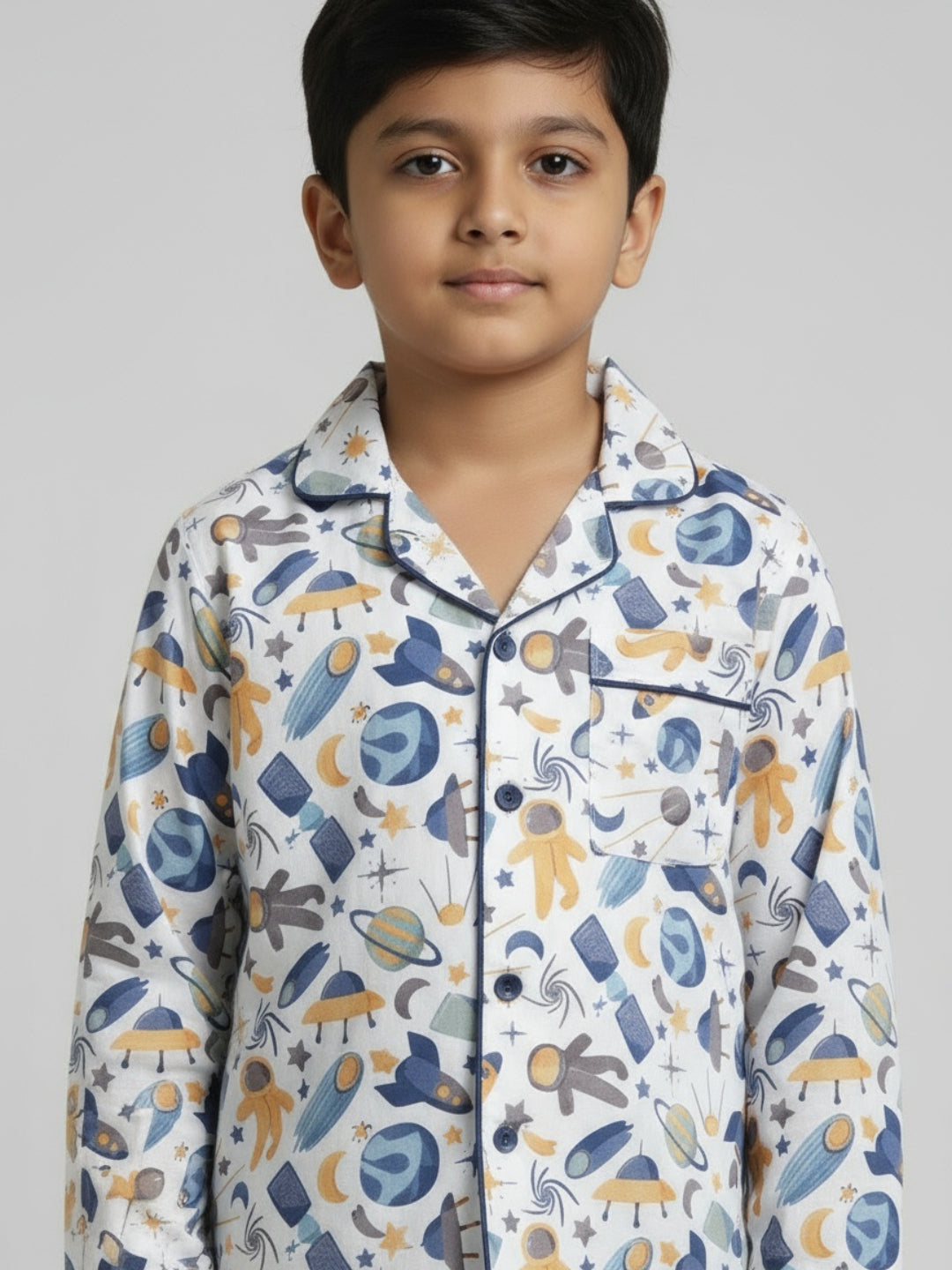 Biglilpeople Boys Rayon Printed Full Sleeves Night Suit