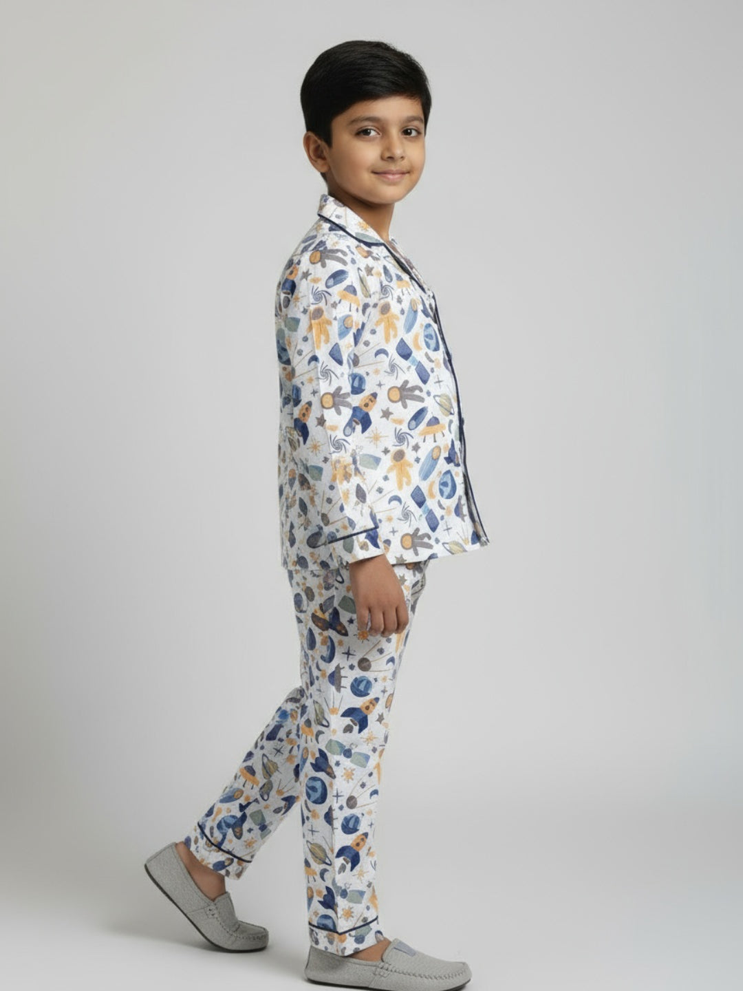 Biglilpeople Boys Rayon Printed Full Sleeves Night Suit