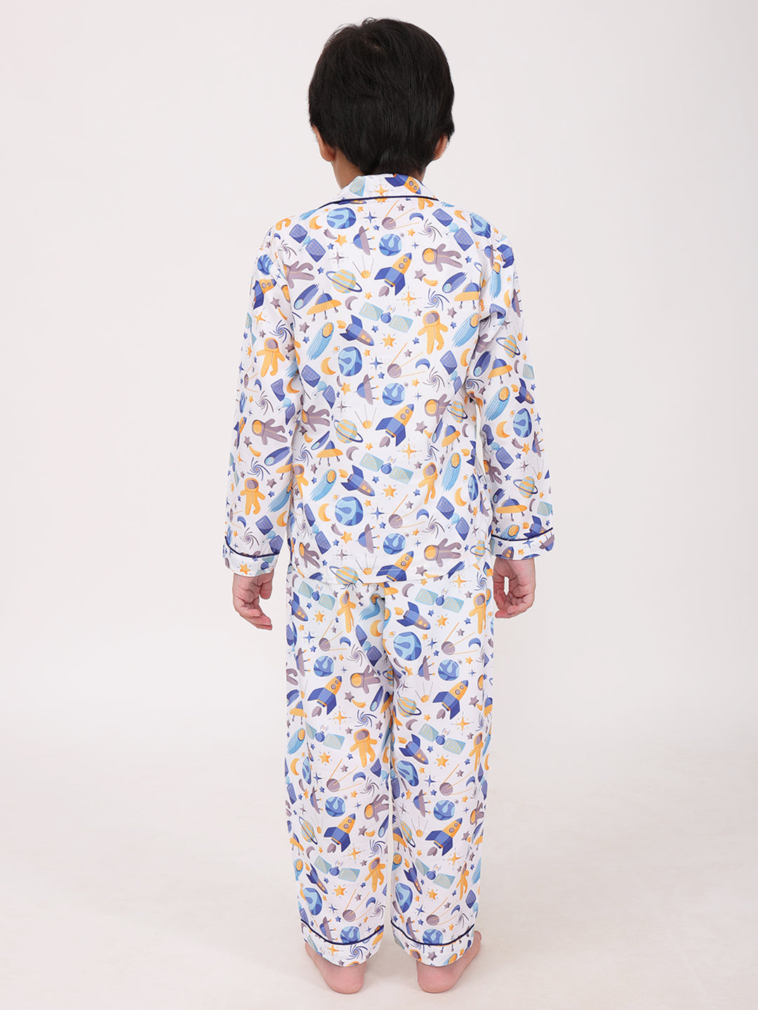 Biglilpeople Boys Rayon Printed Full Sleeves Night Suit