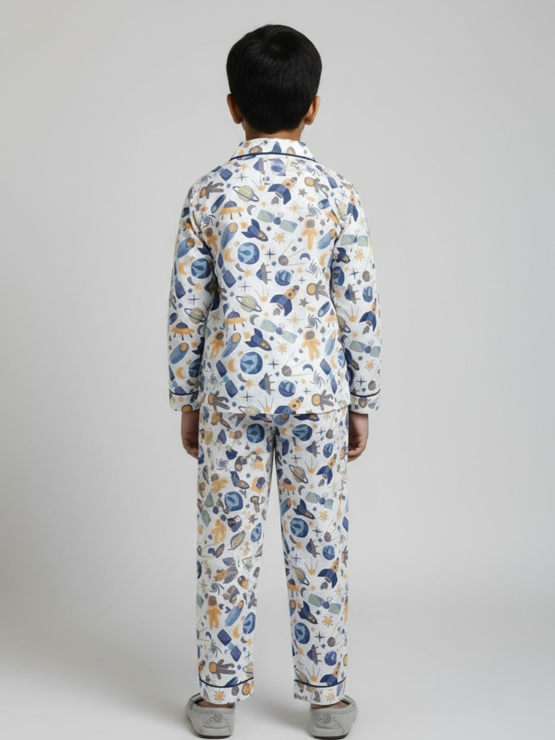 Biglilpeople Boys Rayon Printed Full Sleeves Night Suit