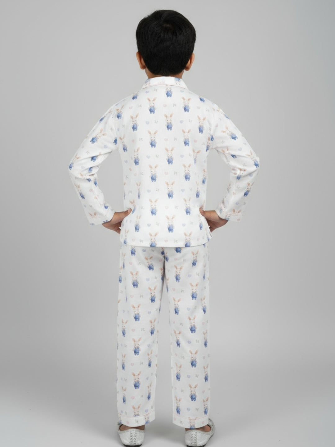 Biglilpeople Unisex Rayon Printed Full Sleeves Night Suit