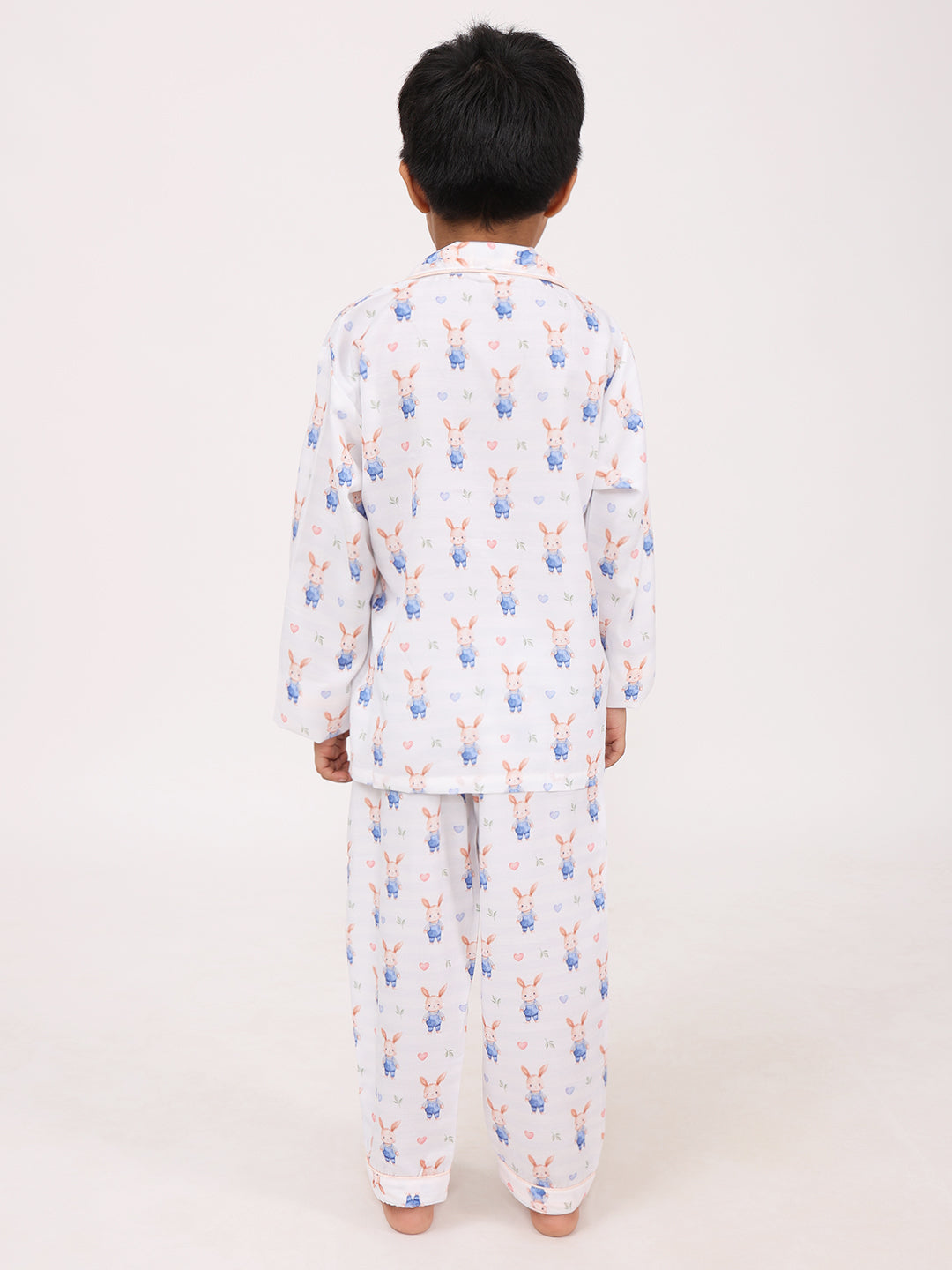 Biglilpeople Unisex Rayon Printed Full Sleeves Night Suit