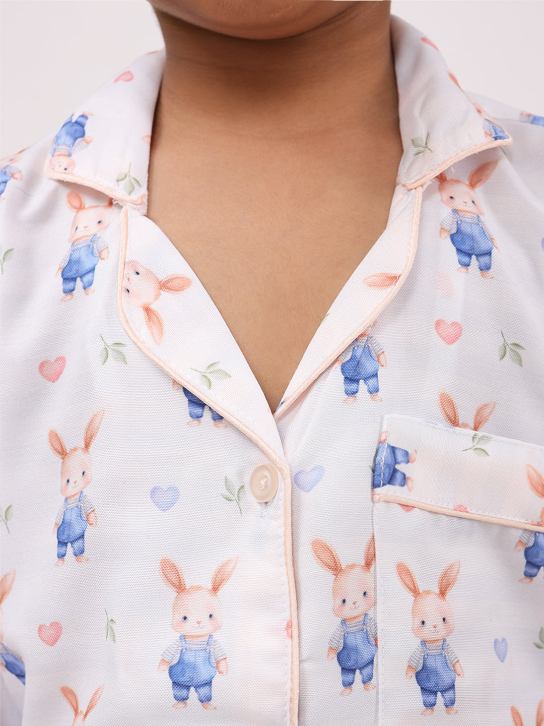 Biglilpeople Unisex Rayon Printed Full Sleeves Night Suit