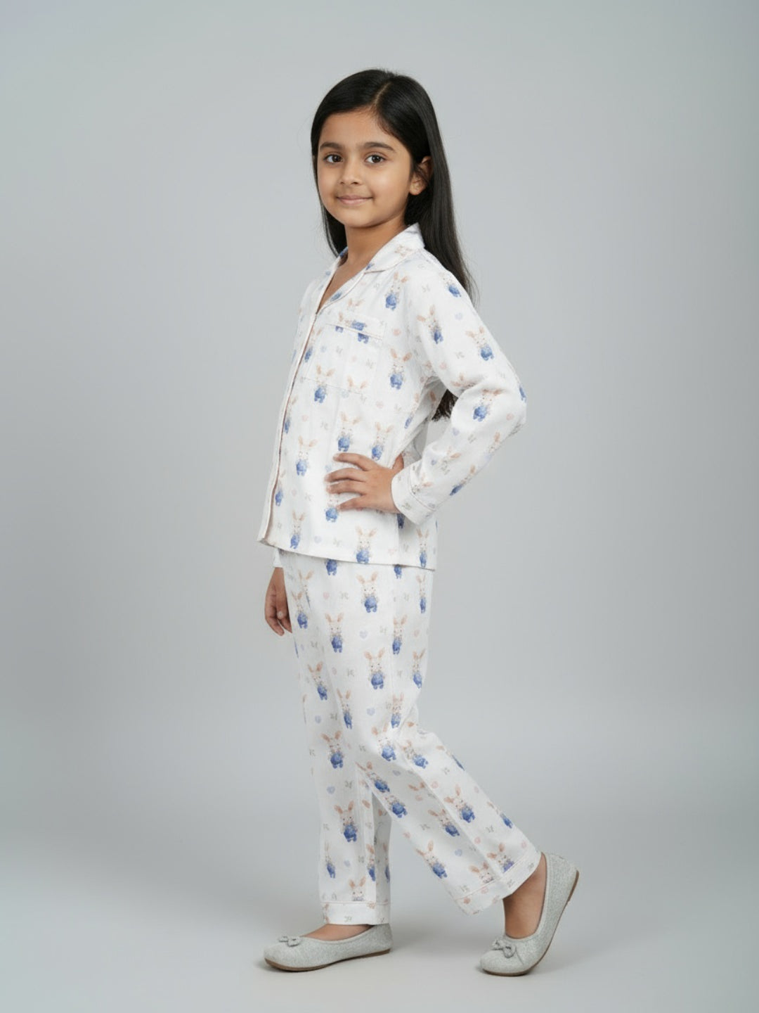 Biglilpeople Unisex Rayon Printed Full Sleeves Night Suit