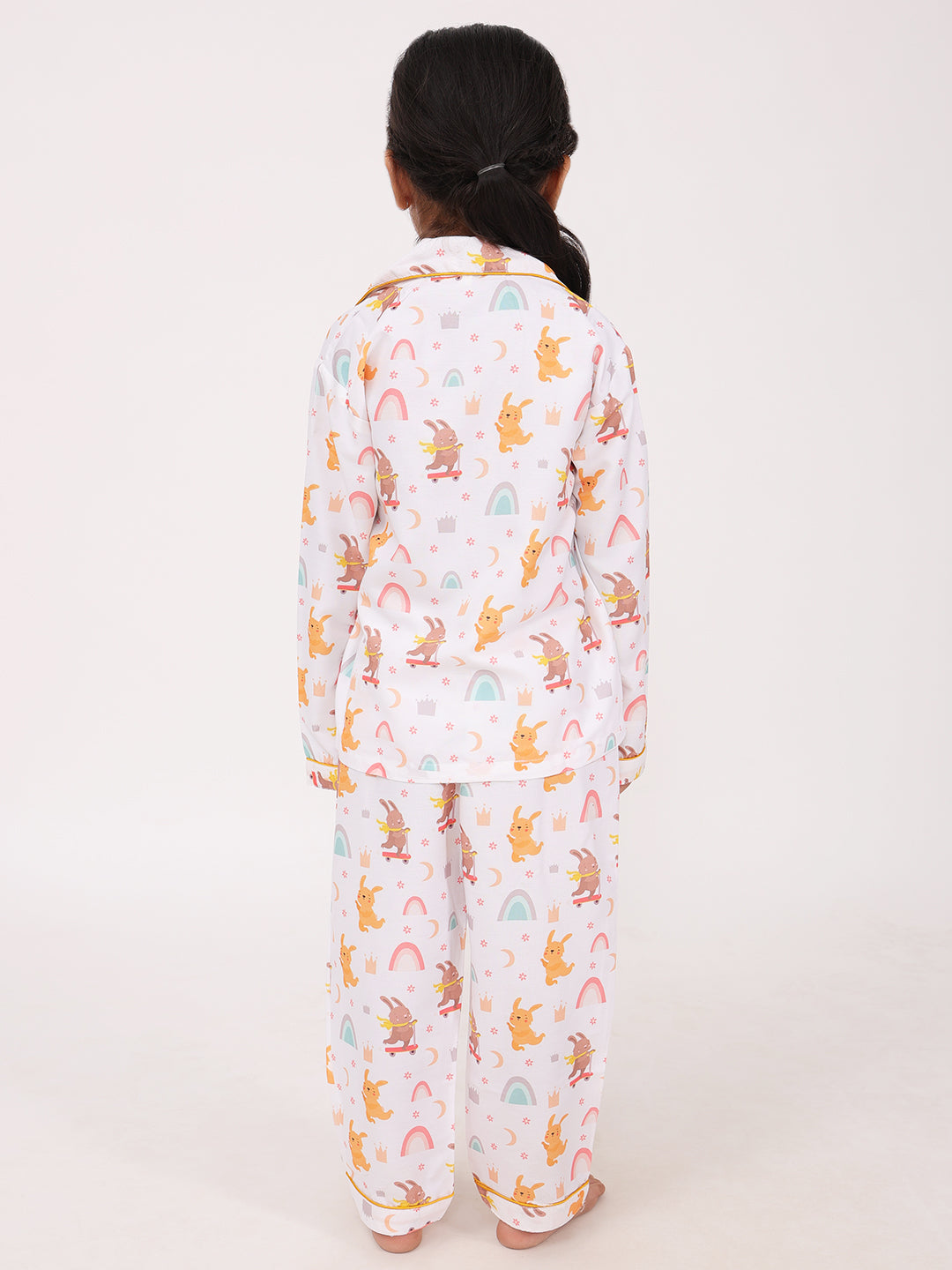 Biglilpeople Unisex Rayon Printed Full Sleeves Night Suit