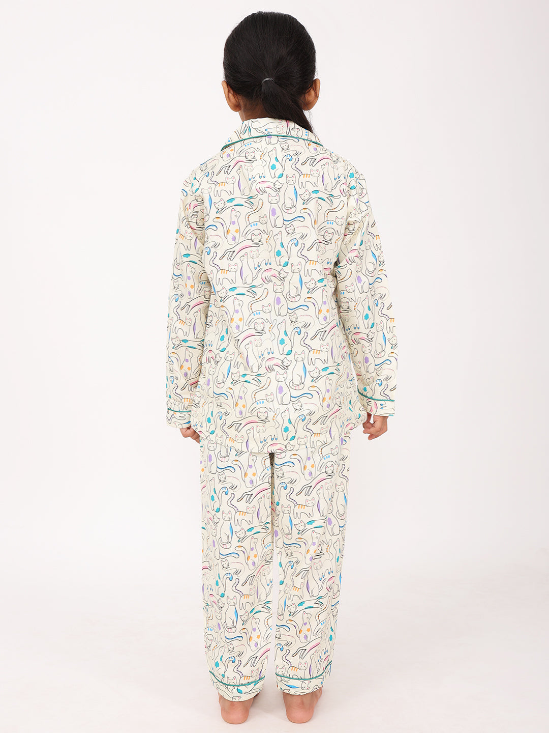 Biglilpeople Unisex Rayon Printed Full Sleeves Night Suit