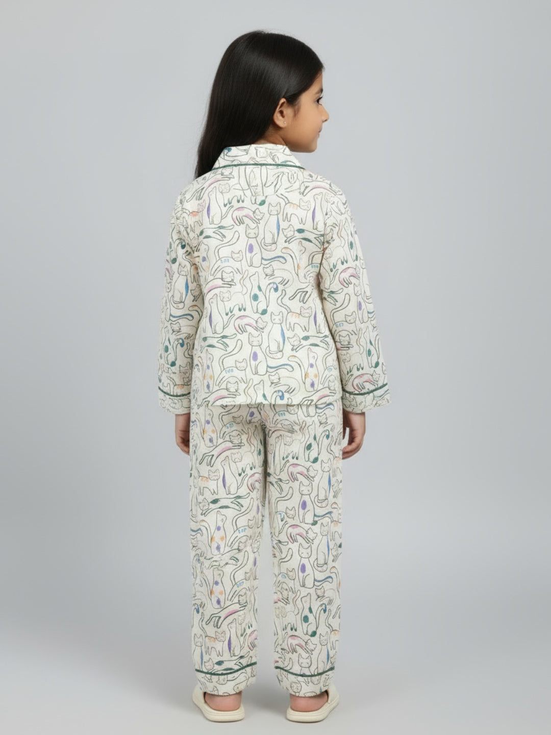 Biglilpeople Unisex Rayon Printed Full Sleeves Night Suit