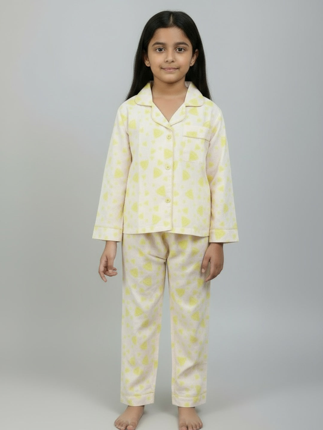 Biglilpeople Girls Printed Shirt and Pyjama Night Set