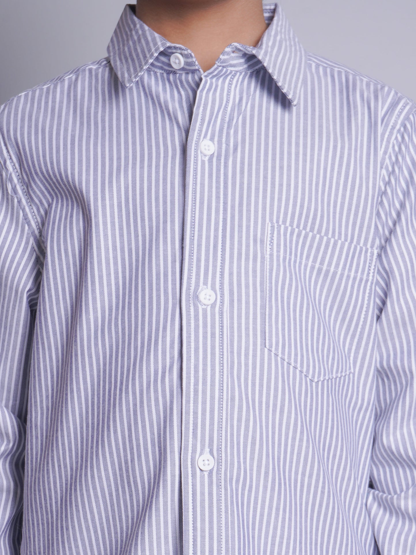 Blue Striped Full Sleeve Casual Shirt