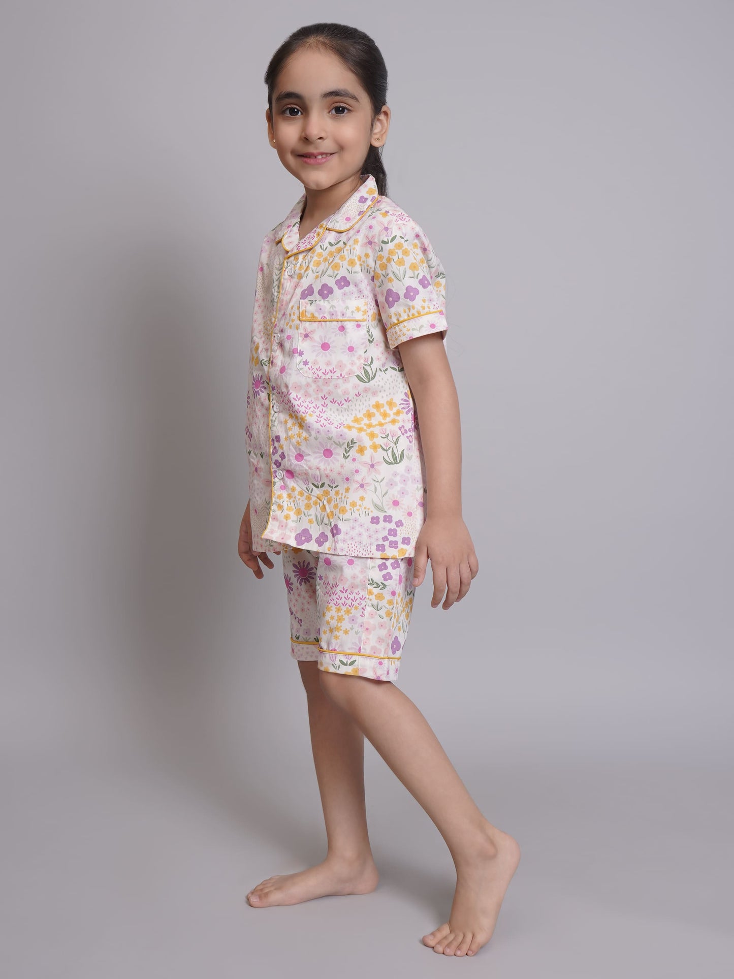 Flower Printed Nightsuit for Girls