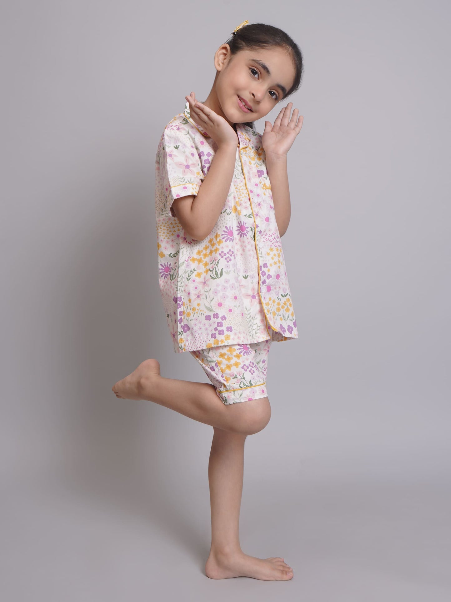 Flower Printed Nightsuit for Girls