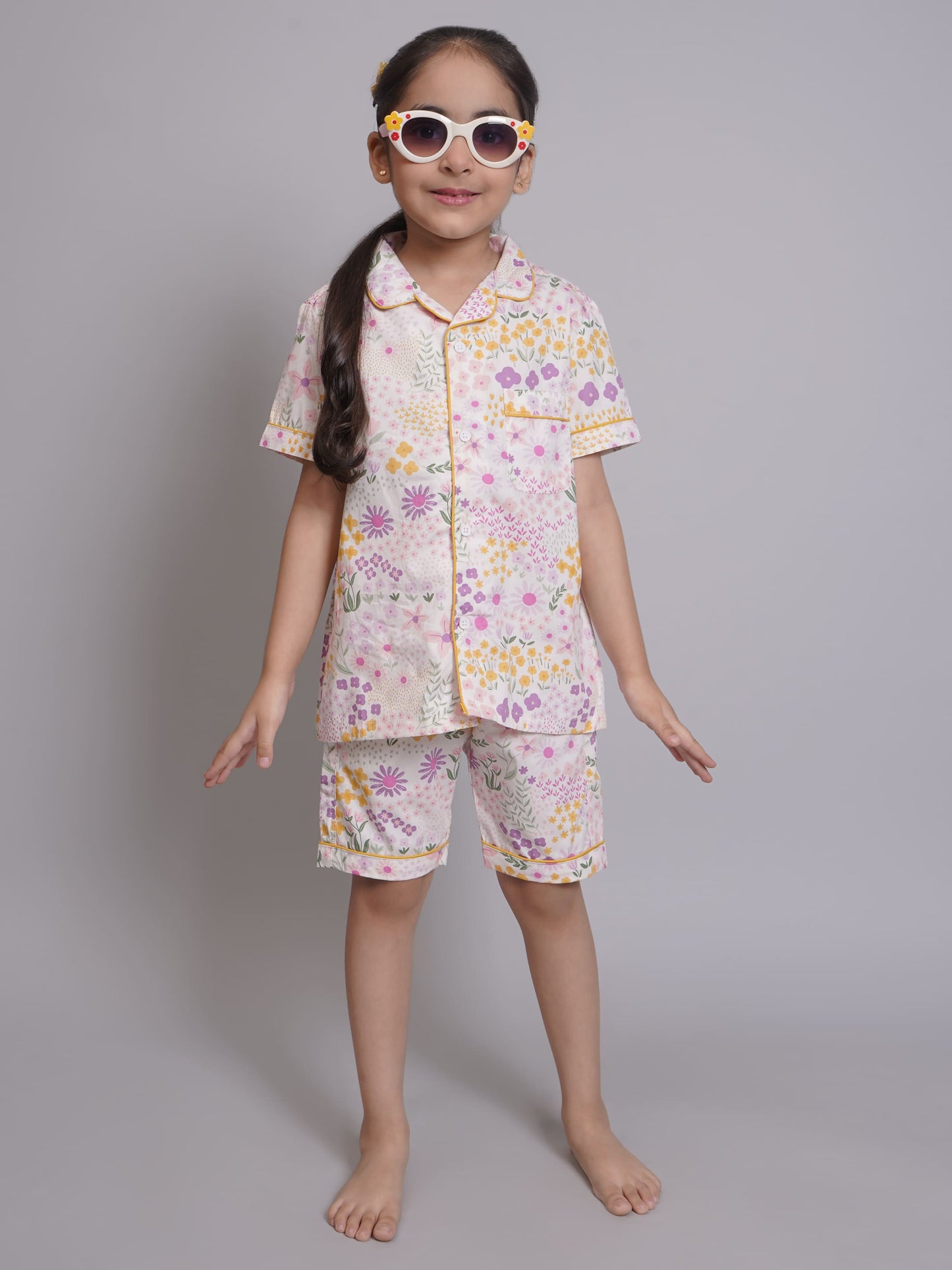 Flower Printed Nightsuit for Girls