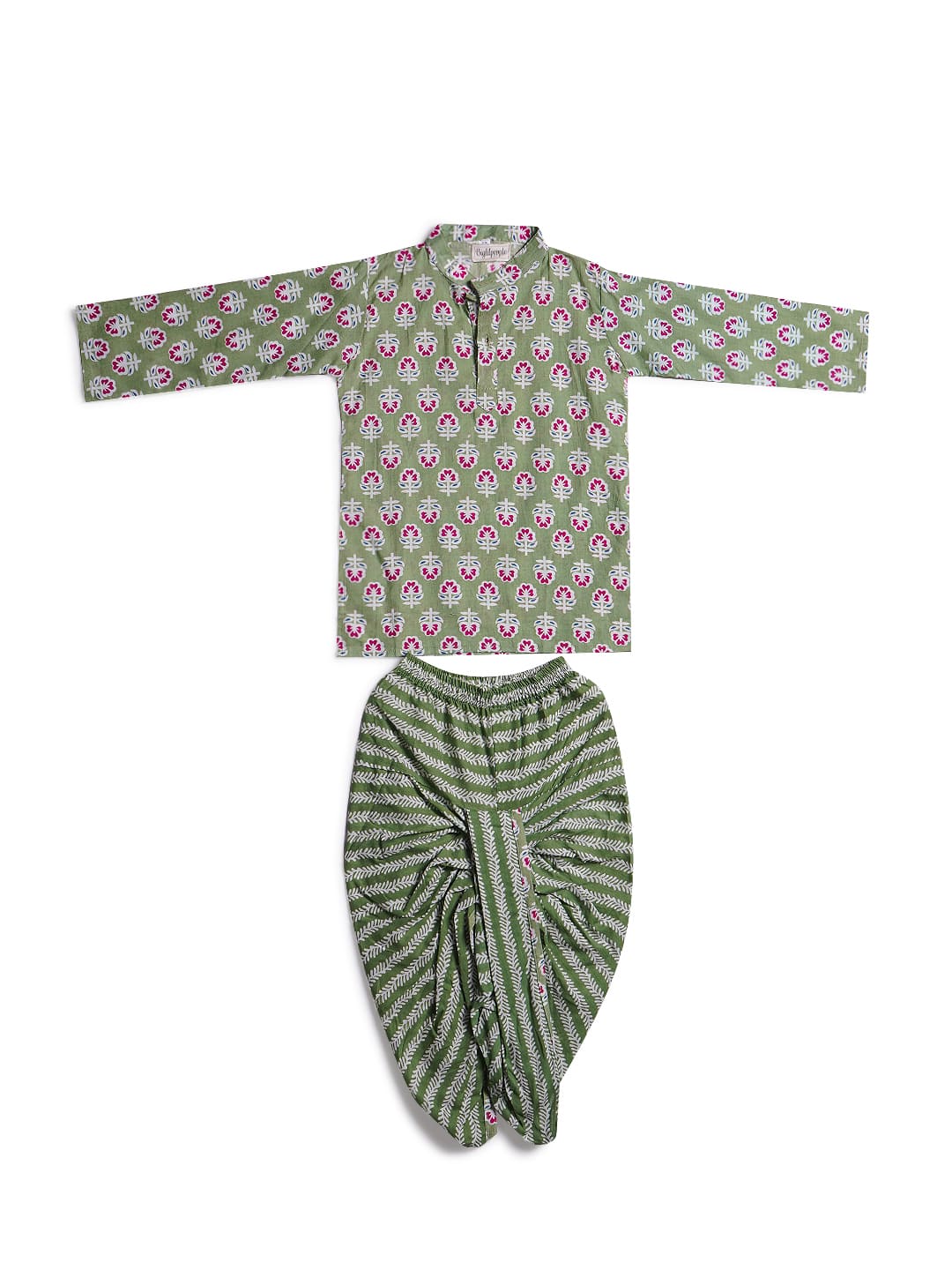 Infant Dhoti Kurta Set in Floral Printed