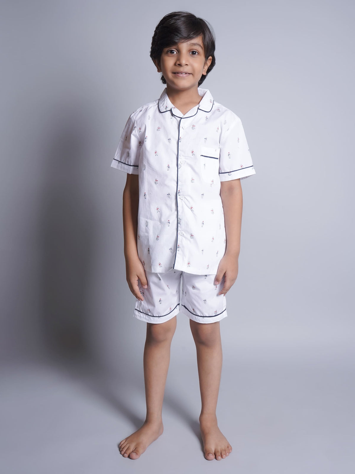 Pijamas estampadas de media manga para niños y niñas