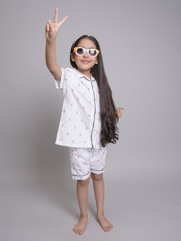 Pijamas estampadas de media manga para niños y niñas