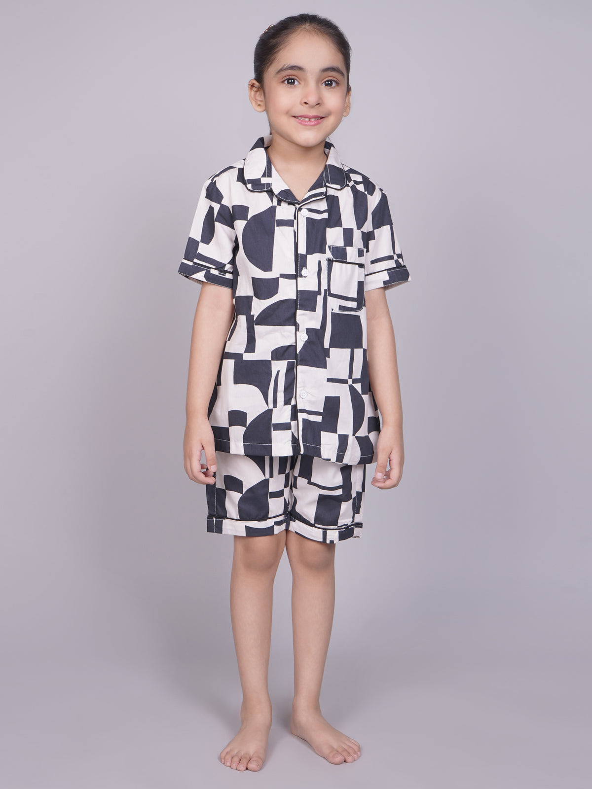 Pijamas estampadas de media manga para niños y niñas