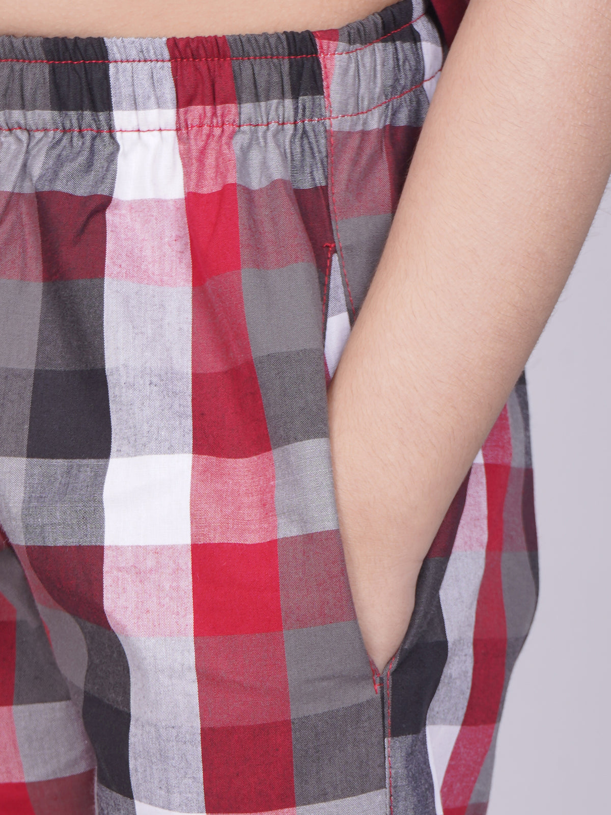 Pijamas a Cuadros de Manga Corta Para Niños y Niñas