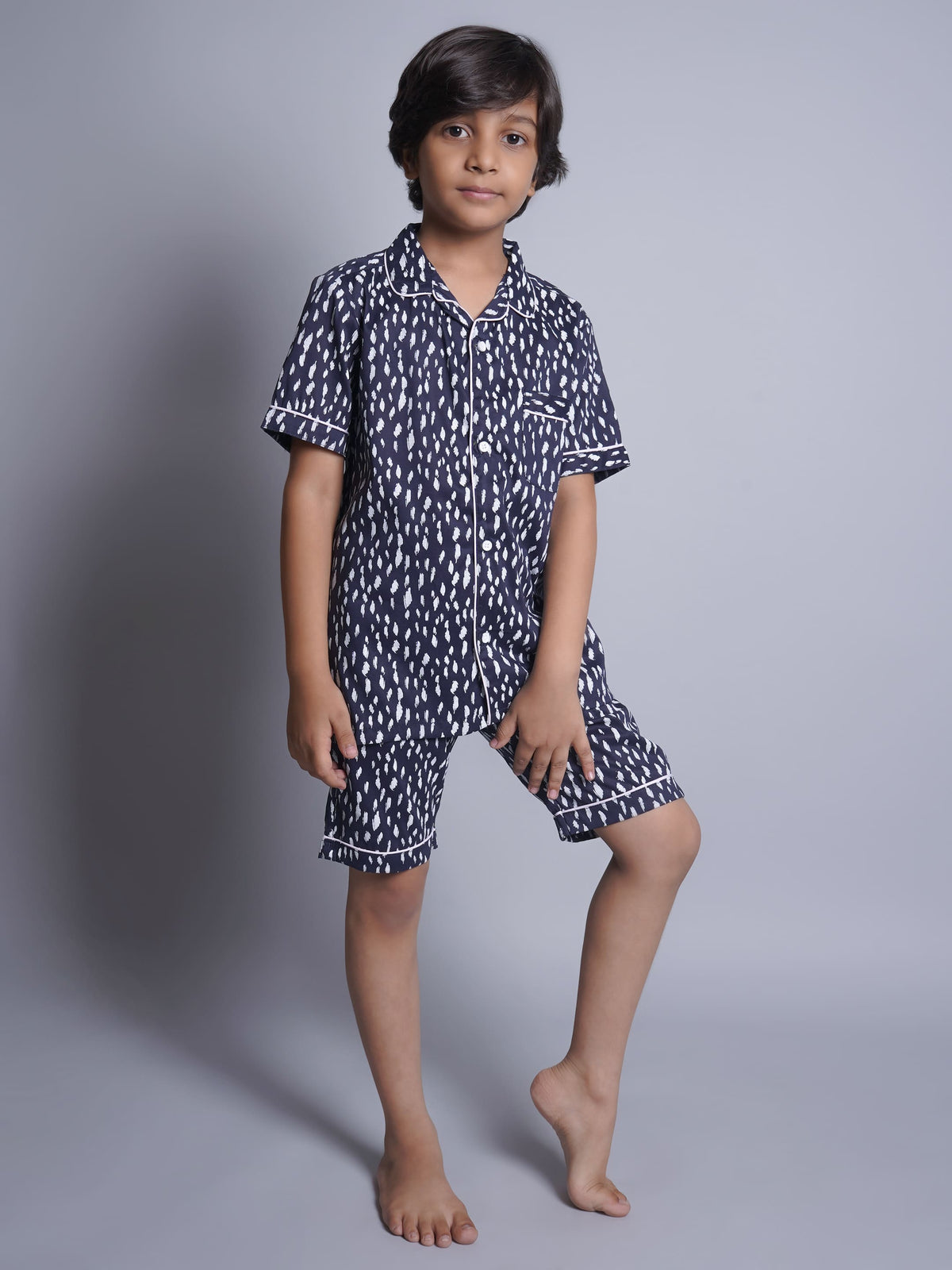 Pijamas estampadas de media manga para niños y niñas