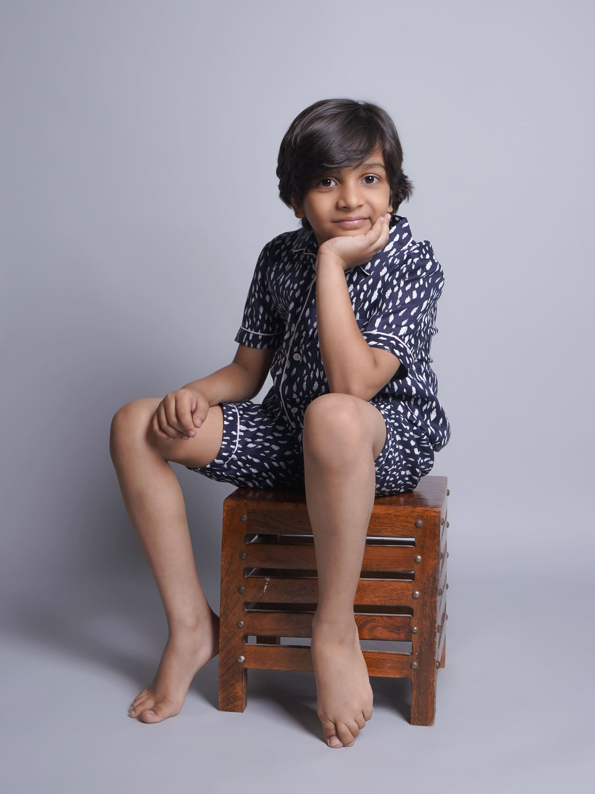 Pijamas estampadas de media manga para niños y niñas