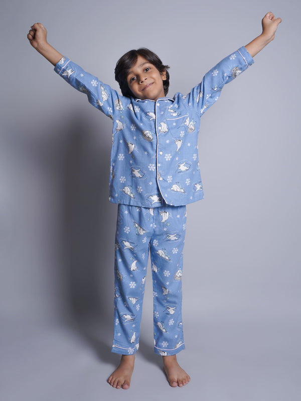 Pijamas de manga larga con estampado de Panda Nieve para niños y niñas